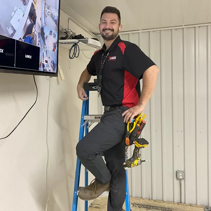 Electrician working at a home